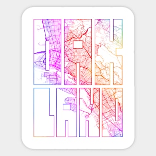 Oakland, California, USA City Map Typography - Colorful Sticker